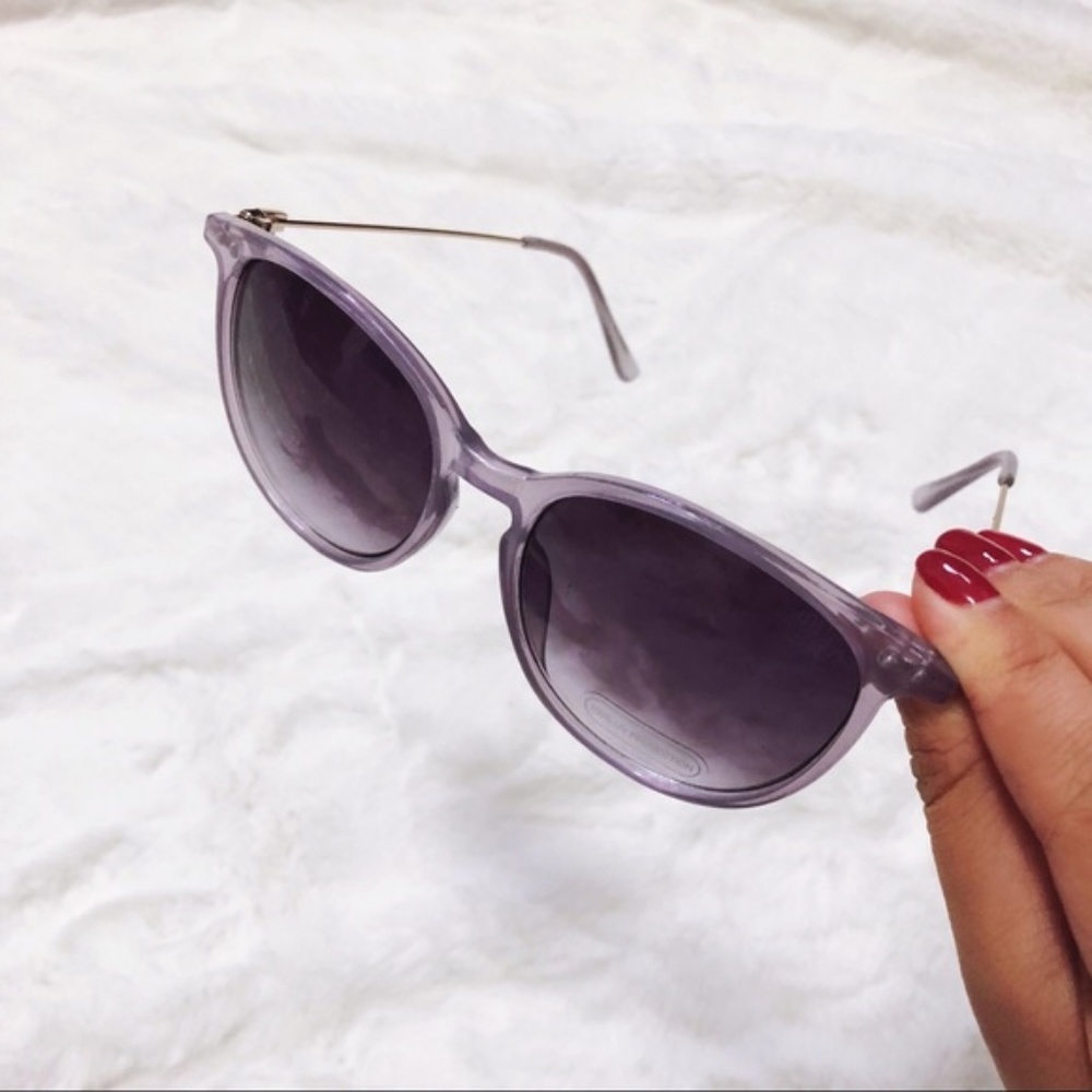 LOFT Pale Periwinkle Metallic Round Sunglasses - Picture 5 of 8